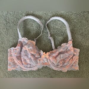 Victoria’s Secret Body By Victoria Floral Sheer Underwire Bralette 34C Lingerie